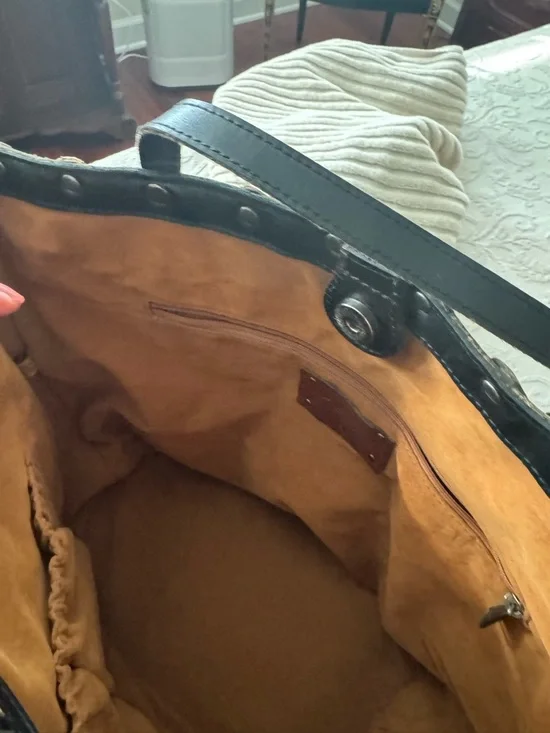 Patricia Nash Black Woven Leather Tote with Tassel Accent - Picture 3 of 3